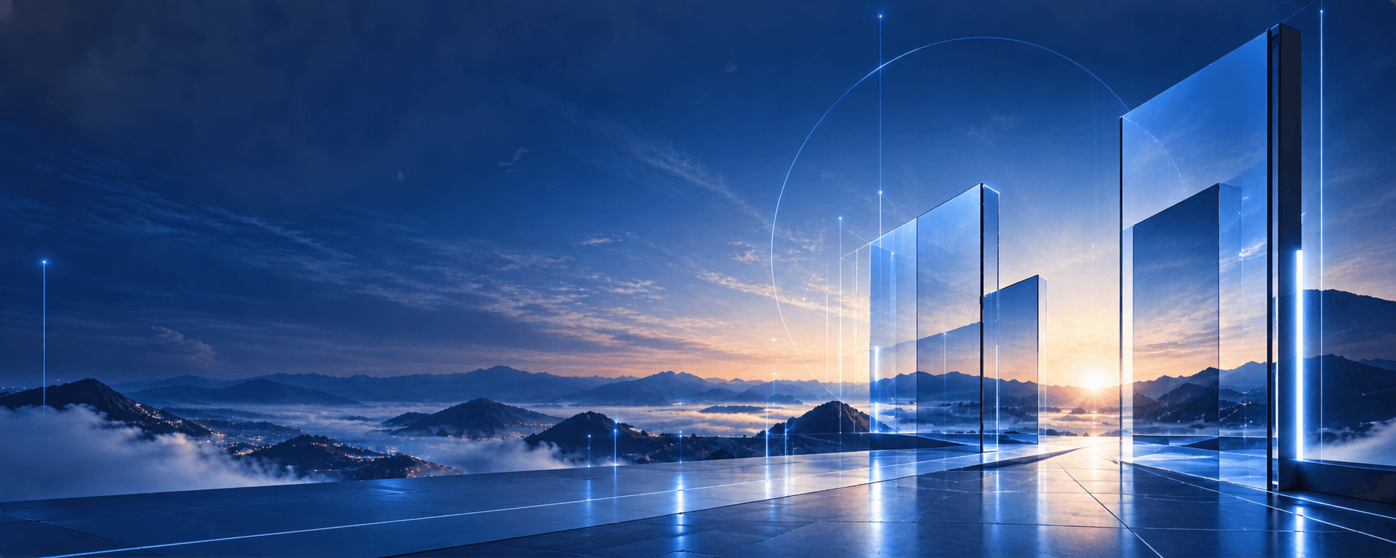 Abstract blue digital technology background